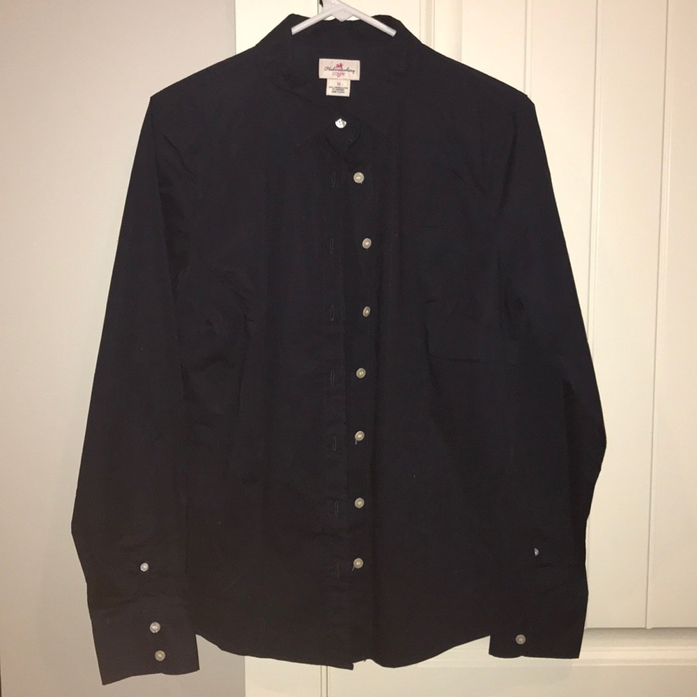 navy button down